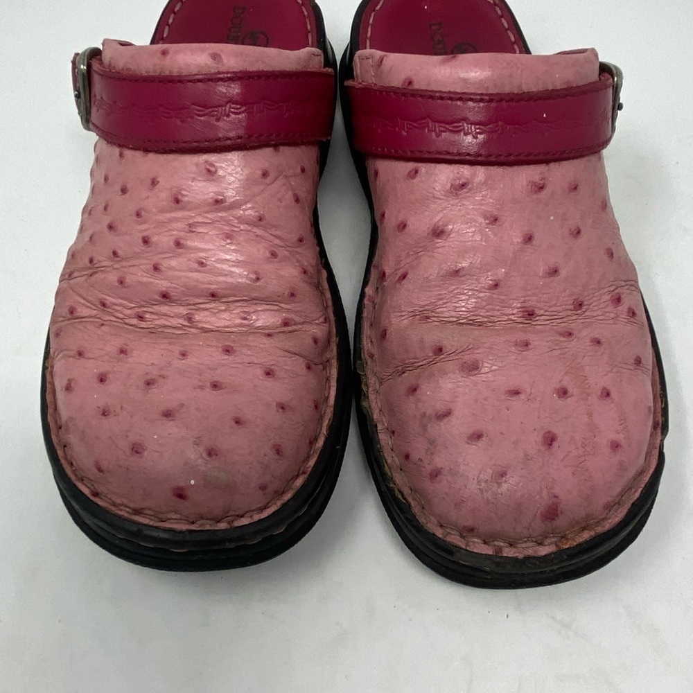 Double H Pink Leather Slide On Clogs - Picture 6 of 13